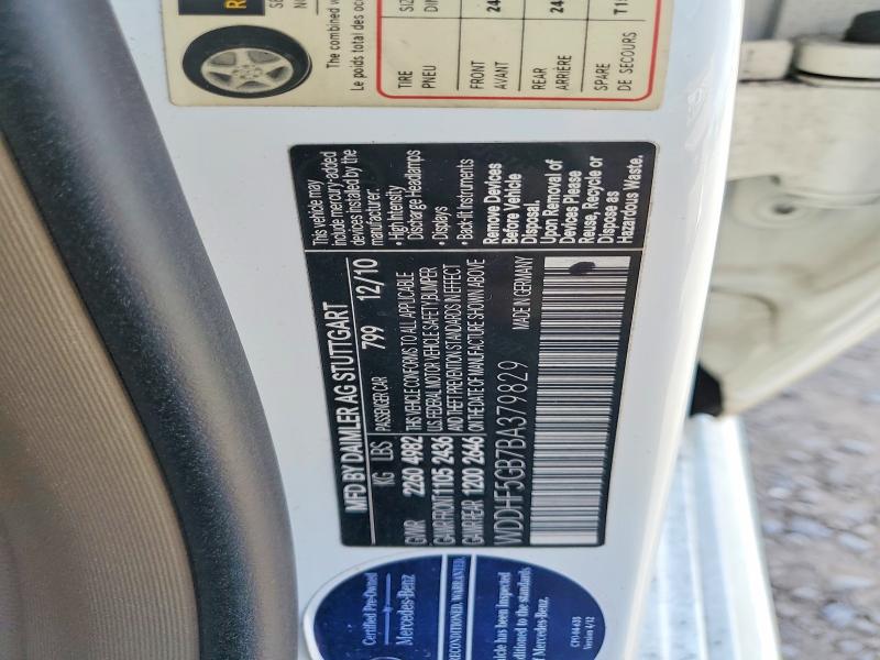Продаж на аукціоні авто 2011 Mercedes-benz E, vin: WDDHF5GB7BA379829, номер лоту: 54328646
