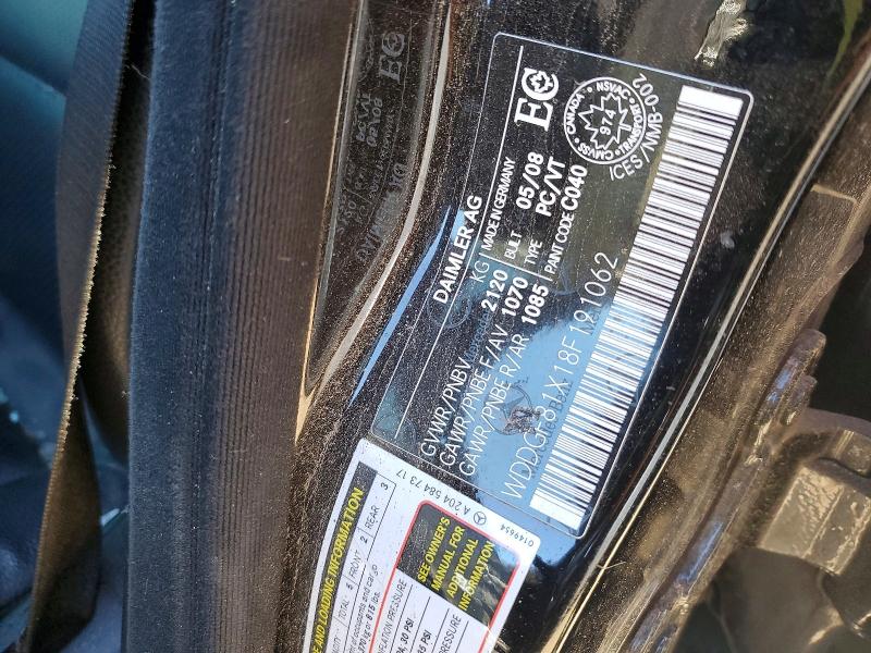 Продаж на аукціоні авто 2008 Mercedes-benz C, vin: WDDGF81X18F191062, номер лоту: 49238226