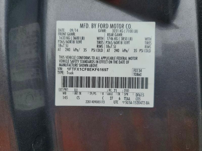 Aukcja sprzedaży 2014 Ford F150, vin: 1FTFX1CF8EKF61697, numer aukcji: 52650506