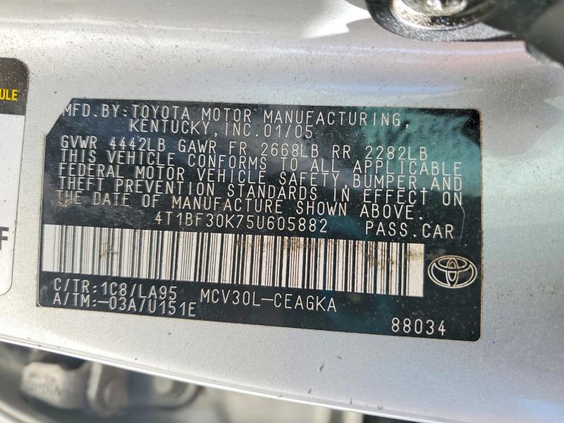 Aukcja sprzedaży 2005 Toyota Camry, vin: 4T1BF30K75U605882, numer aukcji: 51806506