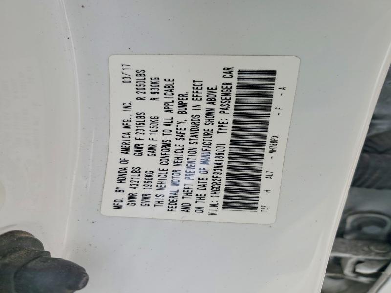 Продаж на аукціоні авто 2017 Honda Accord, vin: 1HGCR2F93HA186001, номер лоту: 54050816