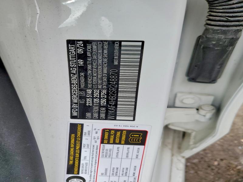 Продажа на аукционе авто 2025 Mercedes-benz C, vin: W1KAF4HB2SR248870, номер лота: 52292156