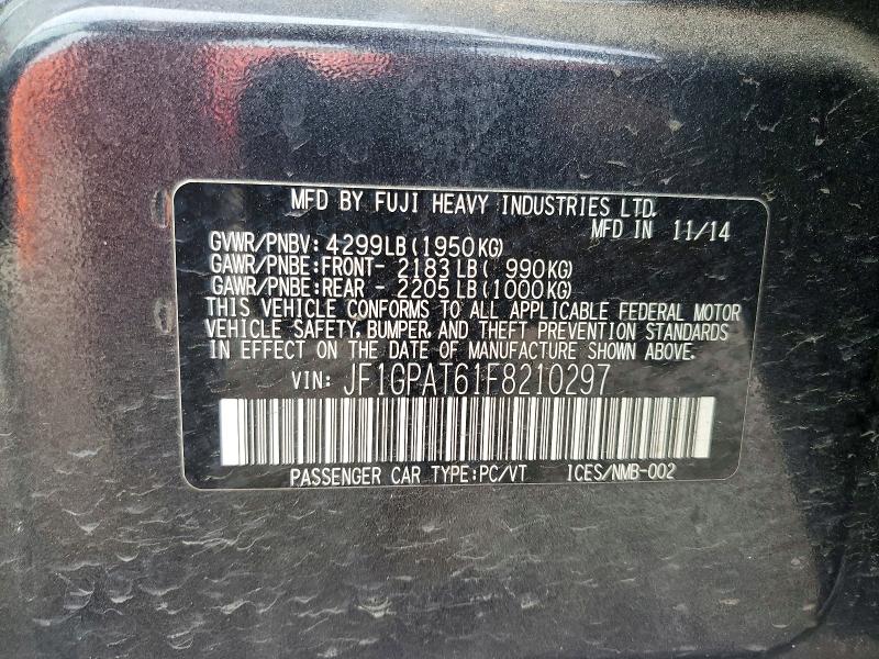 Продажа на аукционе авто 2015 Subaru Impreza, vin: JF1GPAT61F8210297, номер лота: 54745786