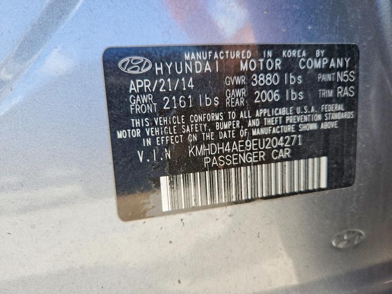 Продаж на аукціоні авто 2014 Hyundai Elantra, vin: KMHDH4AE9EU204271, номер лоту: 54496906
