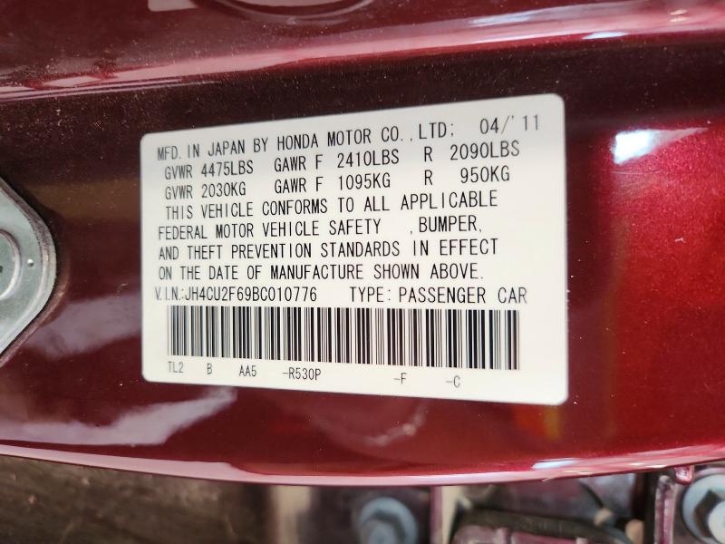 Продажа на аукционе авто 2011 Acura Tsx, vin: JH4CU2F69BC010776, номер лота: 52399156