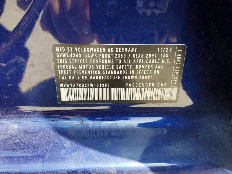 Продажа на аукционе авто 2024 Volkswagen Gti, vin: WVW3A7CD2RW151983, номер лота: 52971526