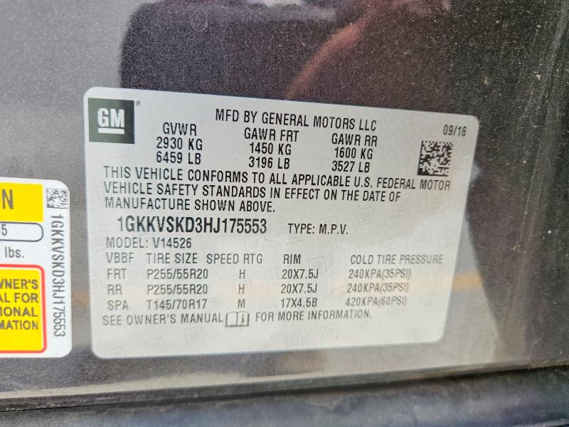 2017 Gmc Acadia Limited მანქანა იყიდება აუქციონზე, vin: 1GKKVSKD3HJ175553, აუქციონის ნომერი: 53370406