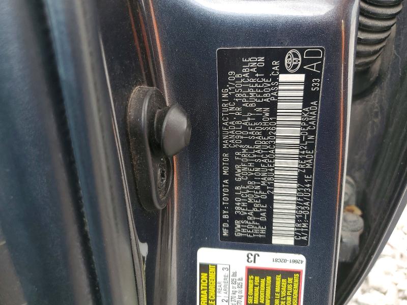 Продаж на аукціоні авто 2010 Toyota Corolla, vin: 2T1BU4EE0AC302601, номер лоту: 55458826