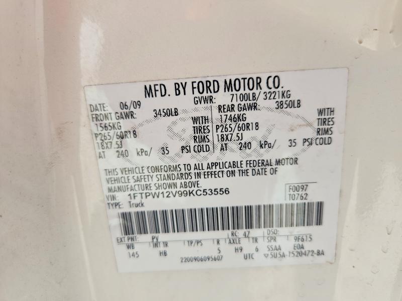 Продажа на аукционе авто 2009 Ford F150, vin: 1FTPW12V99KC53556, номер лота: 52496726