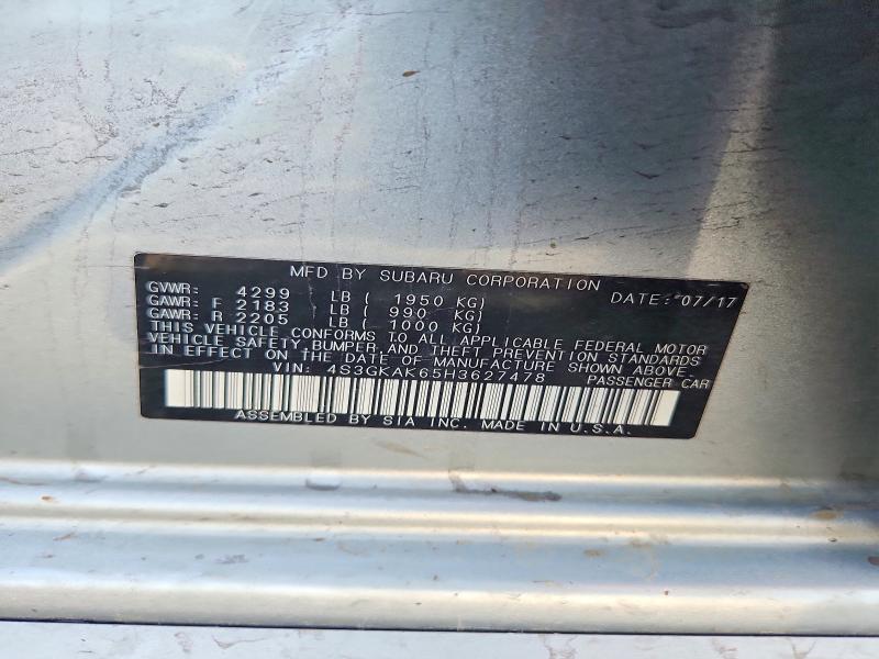 Aukcja sprzedaży 2017 Subaru Impreza, vin: 4S3GKAK65H3627478, numer aukcji: 54765146