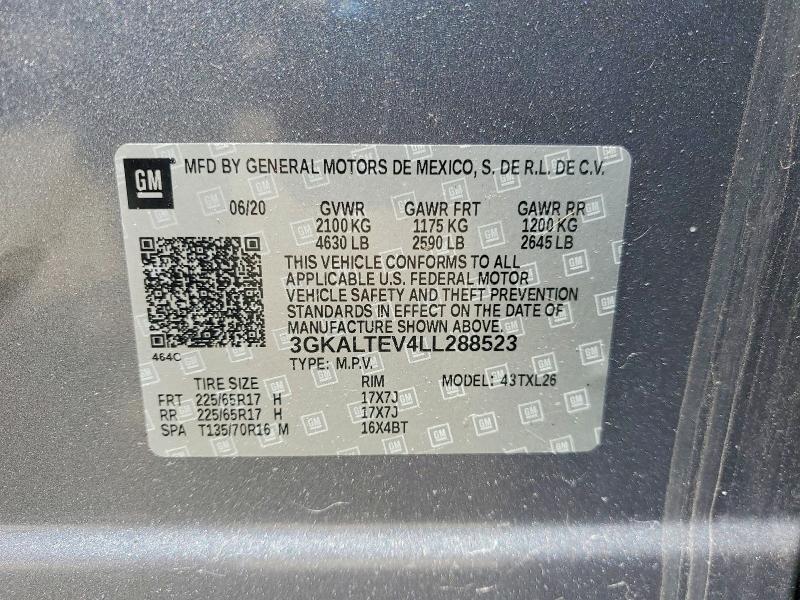 Aukcja sprzedaży 2020 Gmc Terrain, vin: 3GKALTEV4LL288523, numer aukcji: 53351166