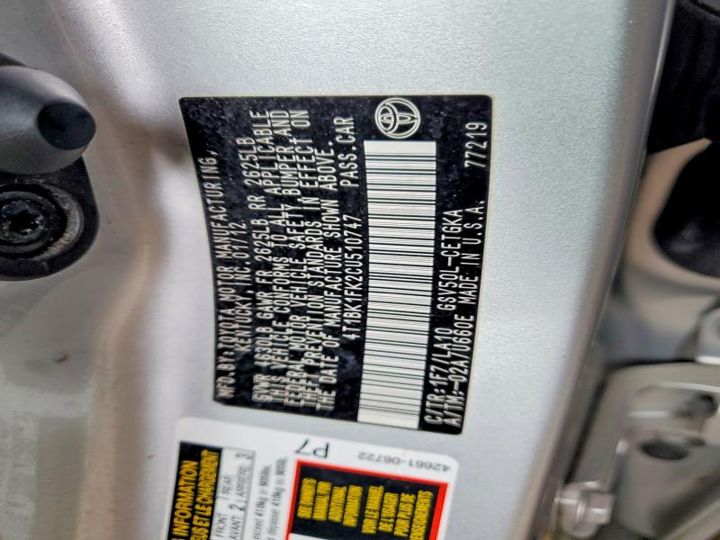 52613816 :رقم المزاد ، 4T1BK1FK2CU510747 vin ، 2012 Toyota Camry مزاد بيع