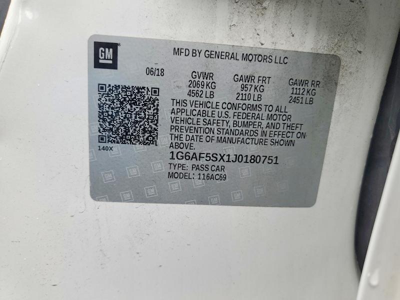 Продажа на аукционе авто 2018 Cadillac Ats, vin: 1G6AF5SX1J0180751, номер лота: 52716286