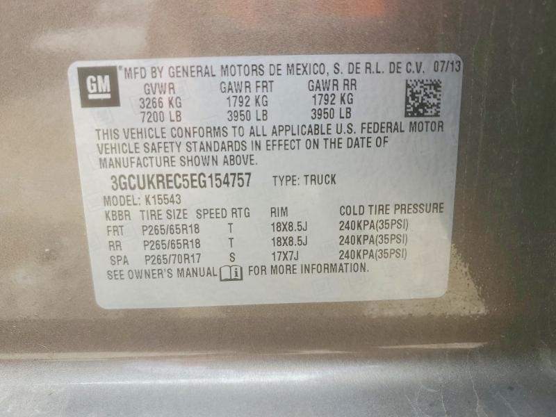 2014 Chevrolet Silverado მანქანა იყიდება აუქციონზე, vin: 3GCUKREC5EG154757, აუქციონის ნომერი: 55037246