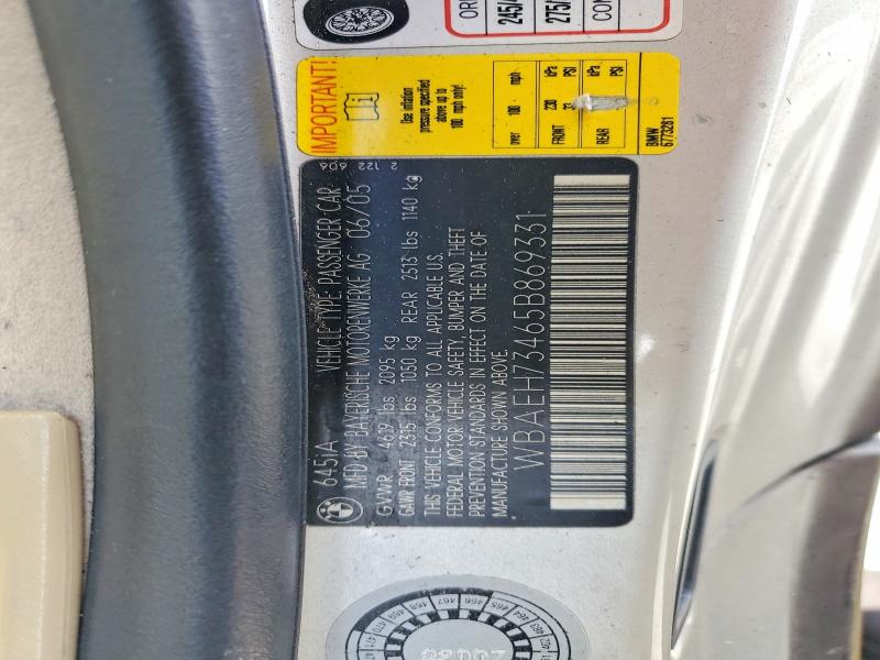 Продажа на аукционе авто 2005 Bmw 645, vin: WBAEH73465B869331, номер лота: 52538896
