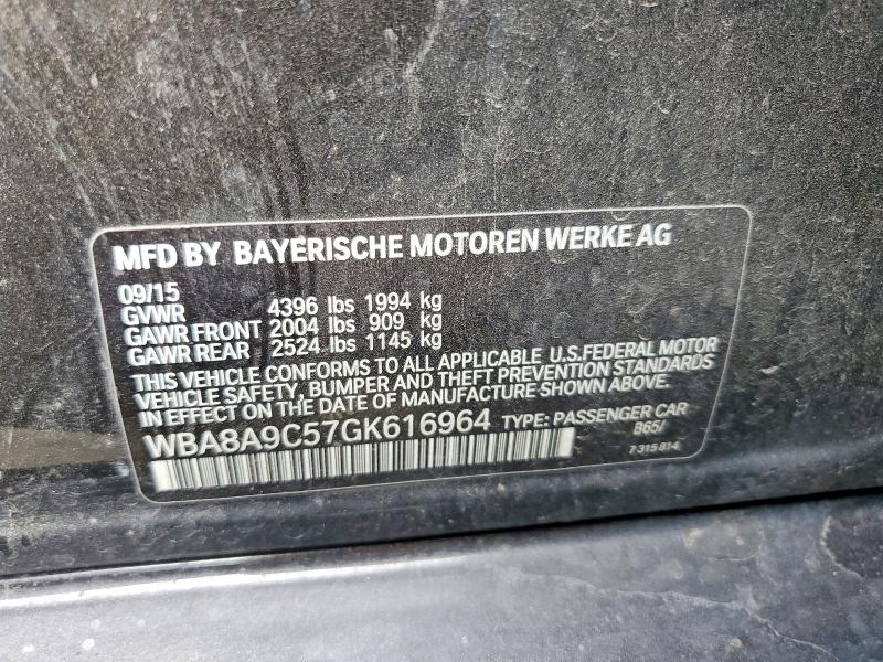 2016 Bmw 320 მანქანა იყიდება აუქციონზე, vin: WBA8A9C57GK616964, აუქციონის ნომერი: 55354996