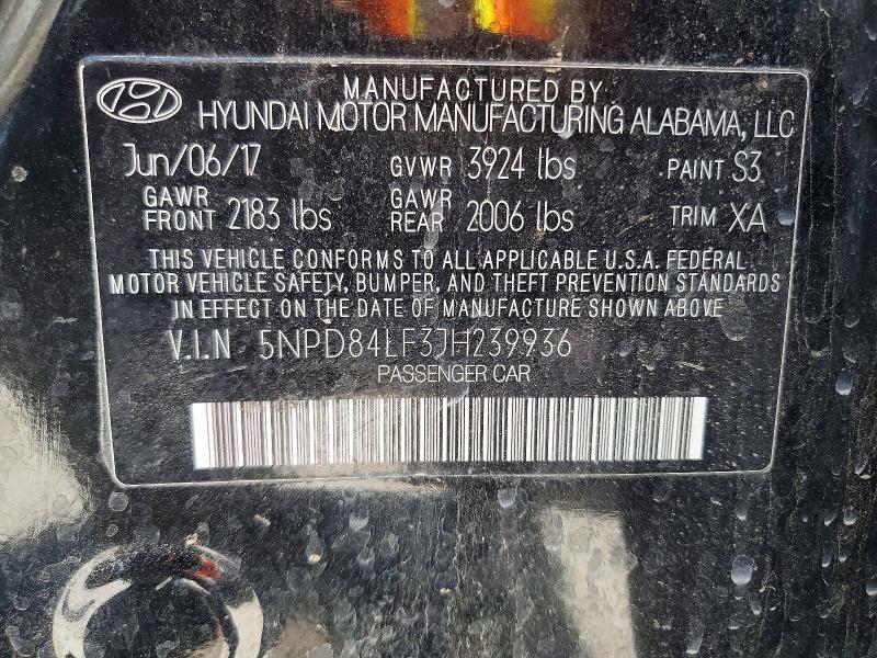 Aukcja sprzedaży 2018 Hyundai Elantra, vin: 5NPD84LF3JH239936, numer aukcji: 54543976
