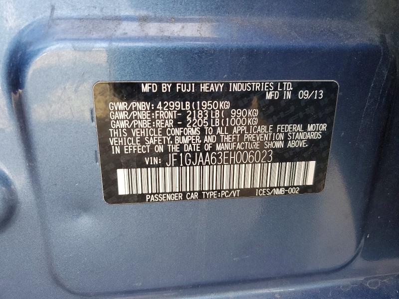 55363966 :رقم المزاد ، JF1GJAA63EH006023 vin ، 2014 Subaru Impreza مزاد بيع