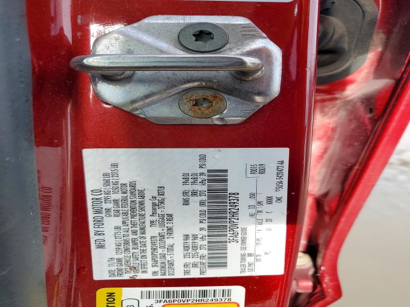 2017 Ford Fusion მანქანა იყიდება აუქციონზე, vin: 3FA6P0VP2HR249378, აუქციონის ნომერი: 52558316