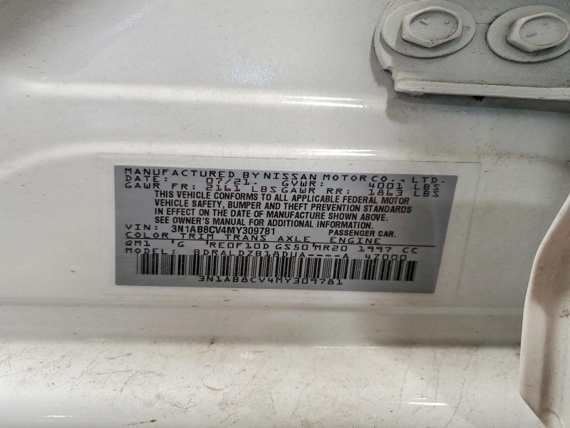 Aukcja sprzedaży 2021 Nissan Sentra, vin: 3N1AB8CV4MY309781, numer aukcji: 53799836