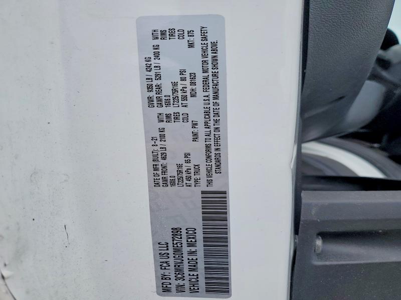 Aukcja sprzedaży 2021 Ram Promaster 3500, vin: 3C6MRVJG0ME572898, numer aukcji: 50682946