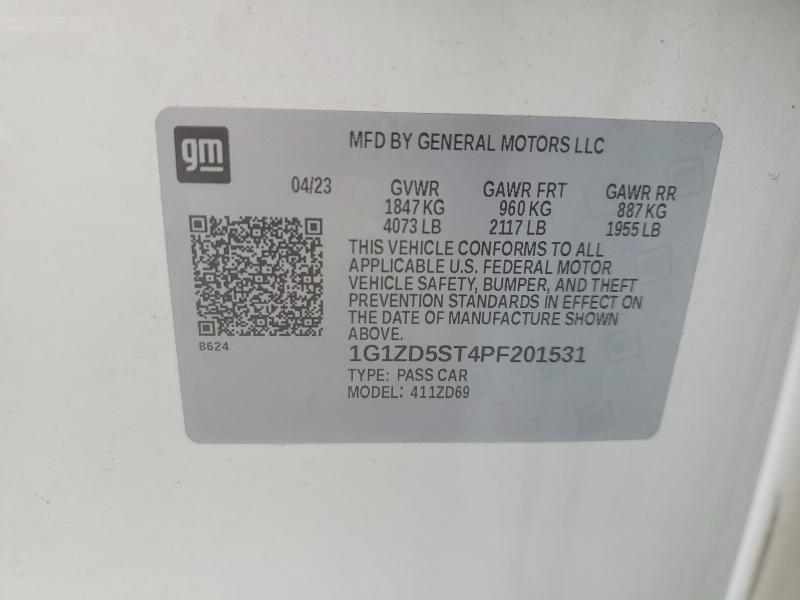 54967986 :رقم المزاد ، 1G1ZD5ST4PF201531 vin ، 2023 Chevrolet Malibu مزاد بيع