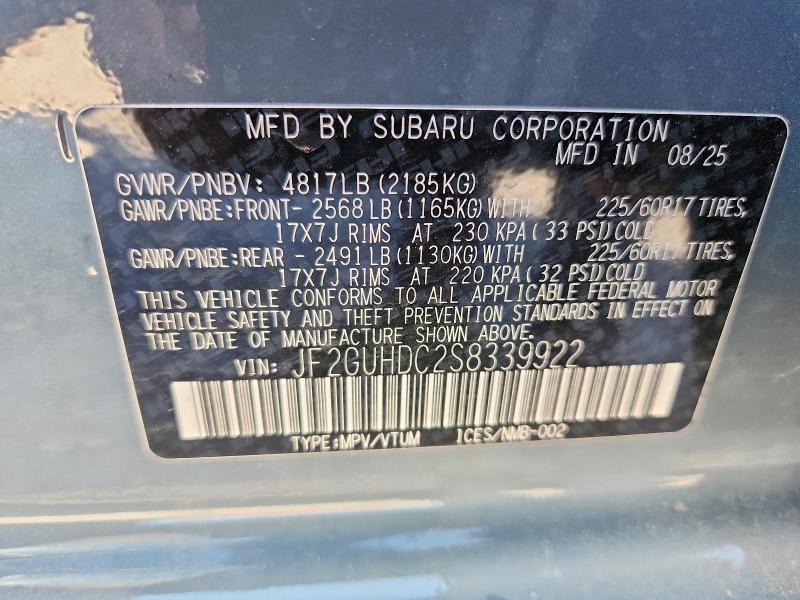 Продажа на аукционе авто 2025 Subaru Crosstrek, vin: JF2GUHDC2S8339922, номер лота: 53448816