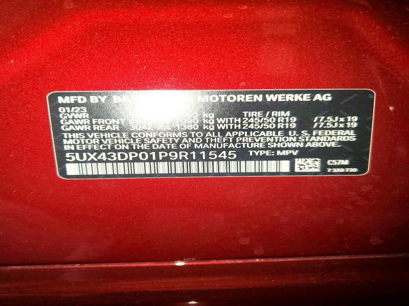 Aukcja sprzedaży 2023 Bmw X3, vin: 5UX43DP01P9R11545, numer aukcji: 53784426
