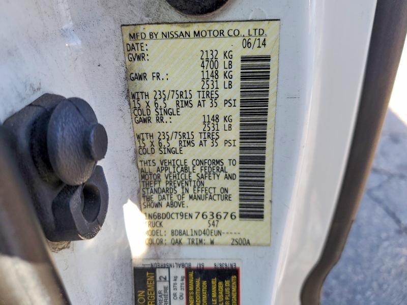 53261096 :رقم المزاد ، 1N6BD0CT9EN763676 vin ، 2014 Nissan Frontier مزاد بيع