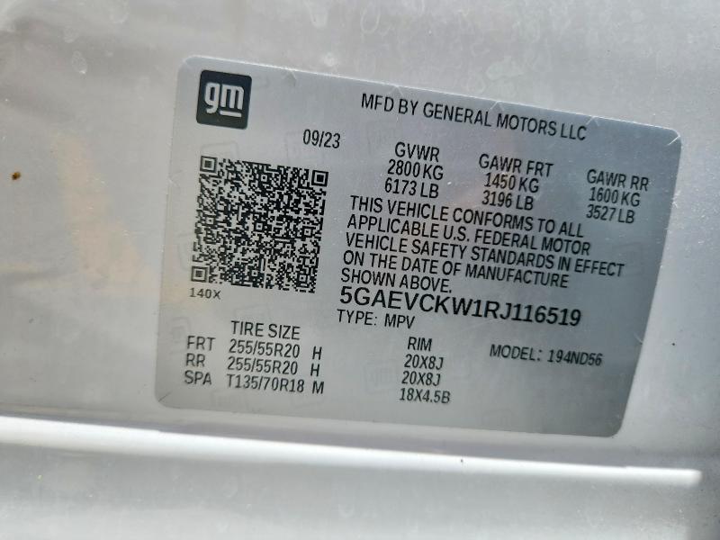 2024 Buick Enclave მანქანა იყიდება აუქციონზე, vin: 5GAEVCKW1RJ116519, აუქციონის ნომერი: 54989266