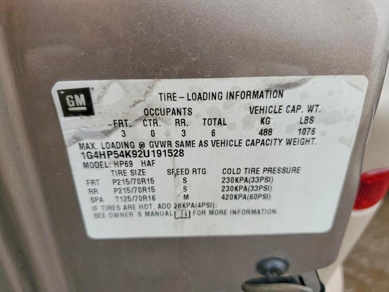 2002 Buick Lesabre მანქანა იყიდება აუქციონზე, vin: 1G4HP54K92U191528, აუქციონის ნომერი: 52496226