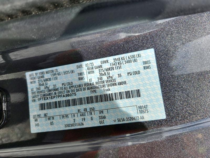 Продаж на аукціоні авто 2023 Ford F150, vin: 1FTEX1EP7PFA98075, номер лоту: 54526116