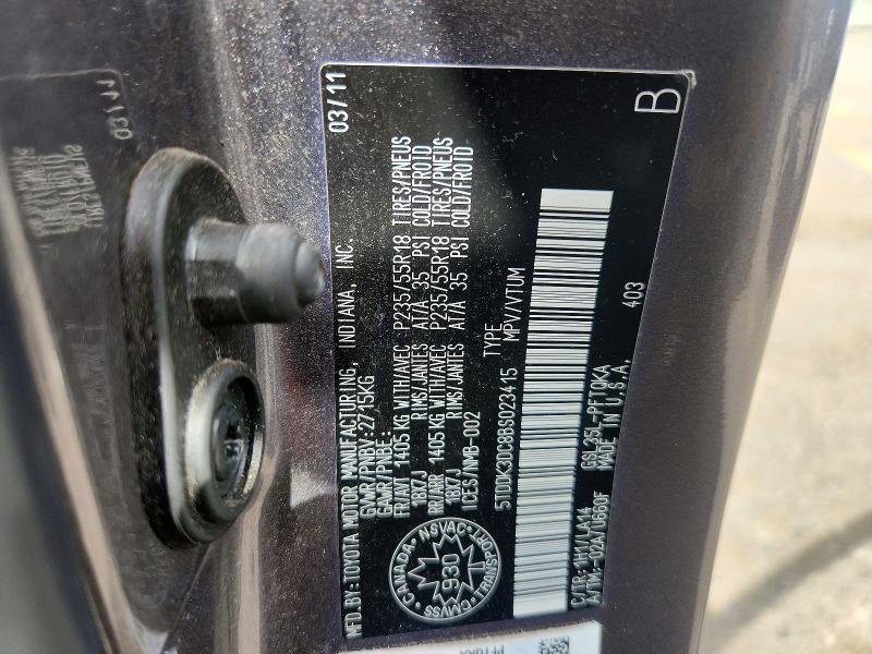 Продажа на аукционе авто 2011 Toyota Sienna, vin: 5TDDK3DC8BS023415, номер лота: 53773036