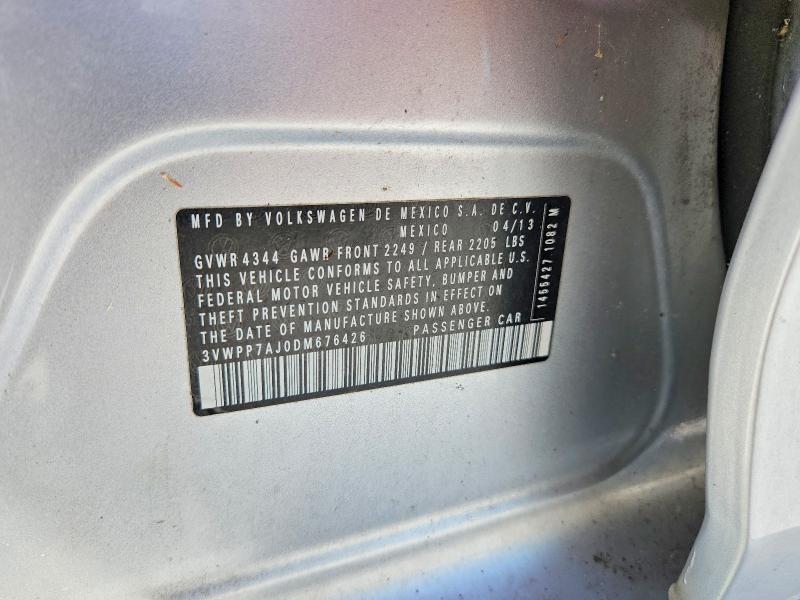 53769496 :رقم المزاد ، 3VWPP7AJ0DM676426 vin ، 2013 Volkswagen Jetta مزاد بيع