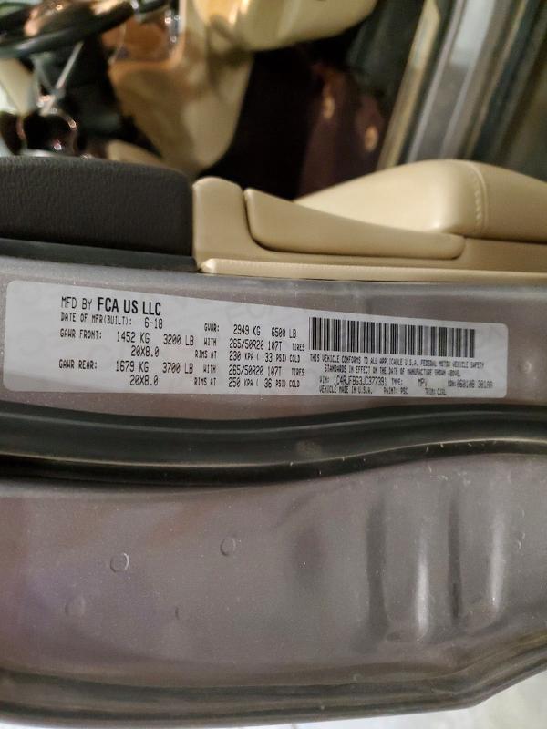 52261316 :رقم المزاد ، 1C4RJFBG3JC377391 vin ، 2018 Jeep Grand Cherokee مزاد بيع