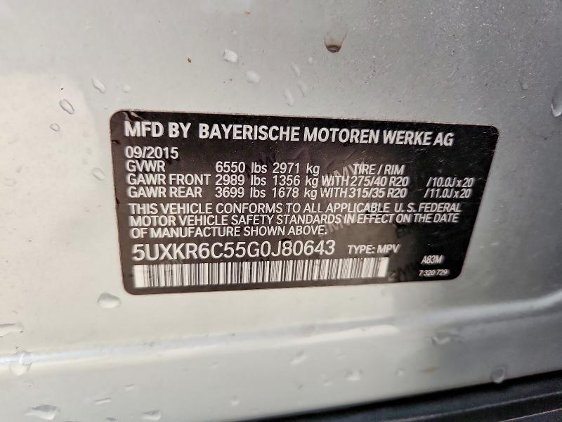 Продажа на аукционе авто 2016 Bmw X5, vin: 5UXKR6C55G0J80643, номер лота: 52184946