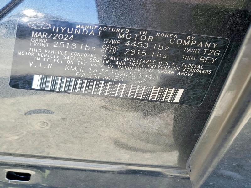 Aukcja sprzedaży 2024 Hyundai Sonata, vin: KMHL14JA1RA394345, numer aukcji: 52511896