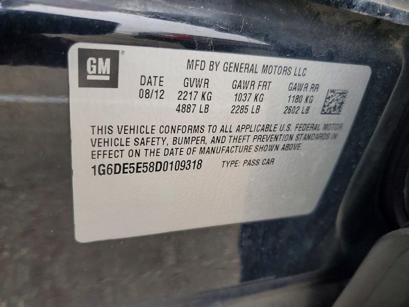 52649606 :رقم المزاد ، 1G6DE5E58D0109318 vin ، 2013 Cadillac Cts مزاد بيع