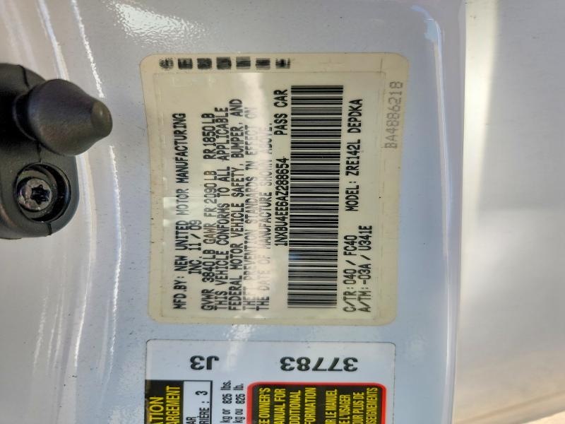 Продажа на аукционе авто 2010 Toyota Corolla, vin: 1NXBU4EE6AZ288654, номер лота: 53057806