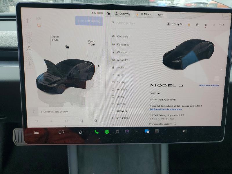46778006 :رقم المزاد ، 5YJ3E1EA2SF119517 vin ، 2025 Tesla Model 3 مزاد بيع