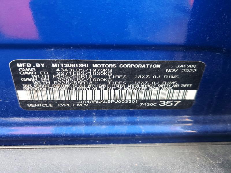 53967396 :رقم المزاد ، JA4ARUAU5PU003301 vin ، 2023 Mitsubishi Outlander Sport مزاد بيع
