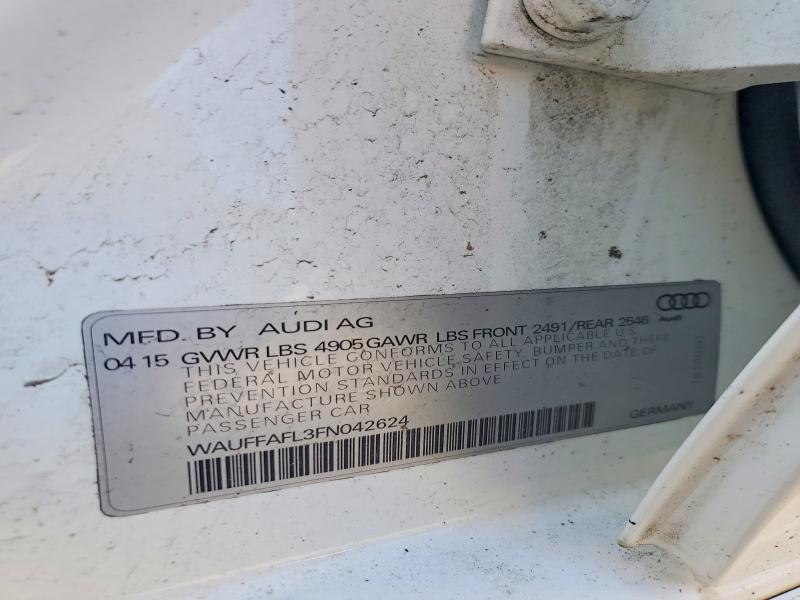 2015 Audi A4 მანქანა იყიდება აუქციონზე, vin: WAUFFAFL3FN042624, აუქციონის ნომერი: 52013656