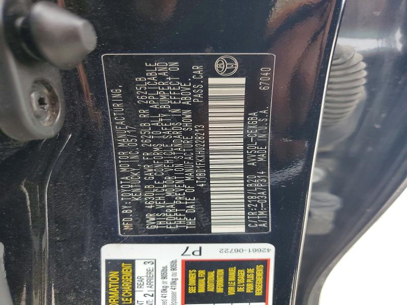 Aukcja sprzedaży 2017 Toyota Camry Hybrid, vin: 4T1BD1FKXHU228213, numer aukcji: 54542436