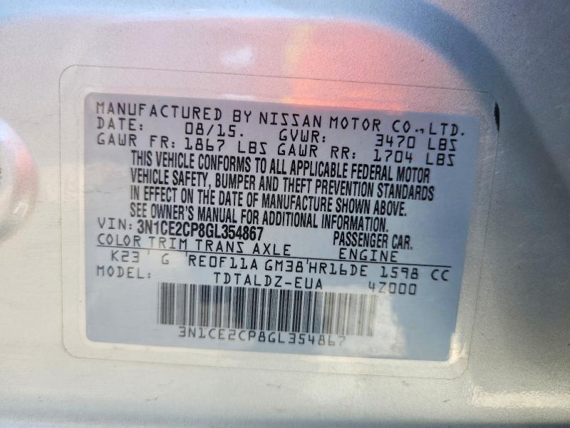 Aukcja sprzedaży 2016 Nissan Versa Note, vin: 3N1CE2CP8GL354867, numer aukcji: 54333926
