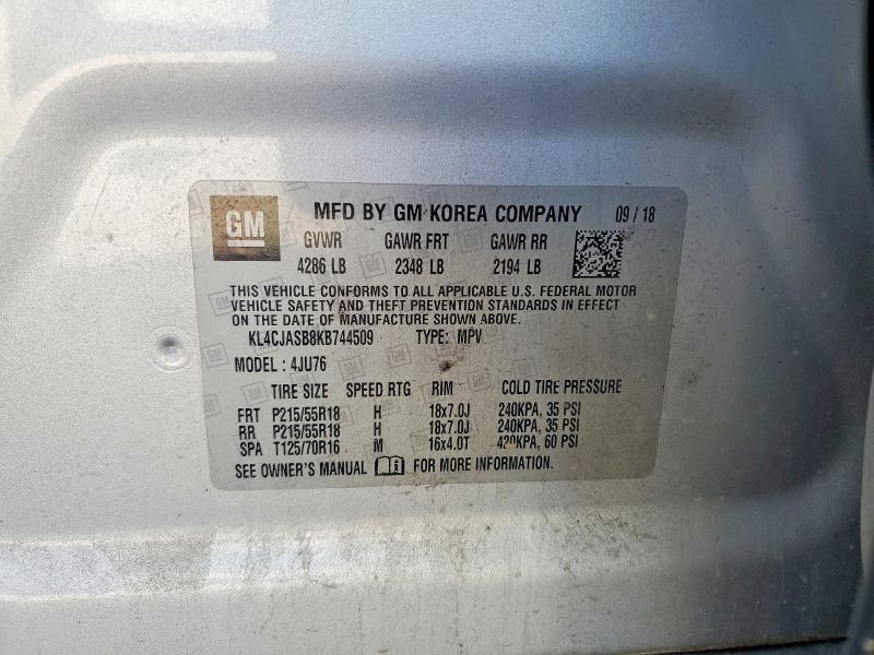 Продажа на аукционе авто 2019 Buick Encore, vin: KL4CJASB8KB744509, номер лота: 52311816