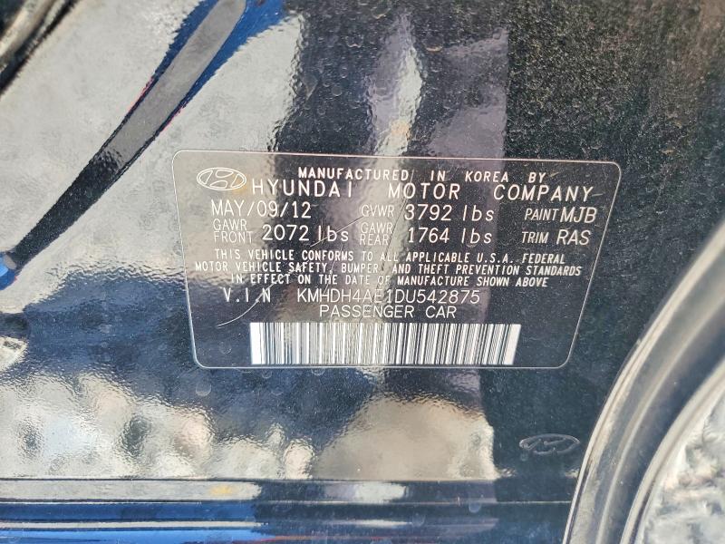 Продаж на аукціоні авто 2013 Hyundai Elantra, vin: KMHDH4AE1DU542875, номер лоту: 54005956