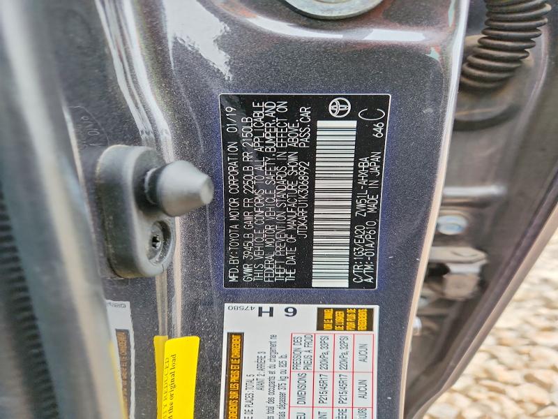 Продажа на аукционе авто 2019 Toyota Prius, vin: JTDKARFU1K3068992, номер лота: 52371256
