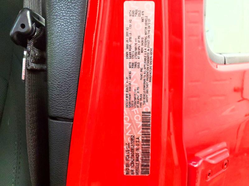 52251496 :رقم المزاد ، 1C6HJTAG4ML570852 vin ، 2021 Jeep Gladiator مزاد بيع