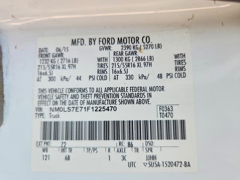 Продажа на аукционе авто 2015 Ford Transit Connect, vin: NM0LS7E71F1225470, номер лота: 53206186