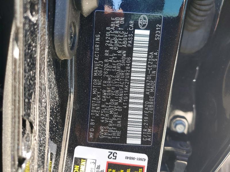 53283776 :رقم المزاد ، 4T1G11AK2PU828406 vin ، 2023 Toyota Camry مزاد بيع